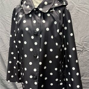 Kate Spade Black and White Polka Dot rain jacket NWT